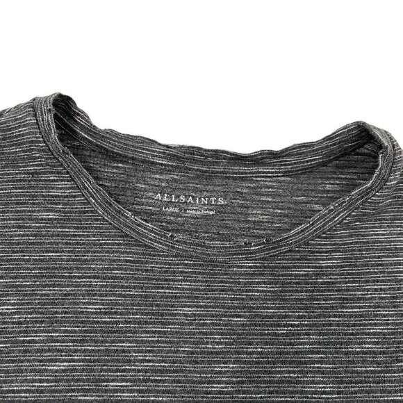 Allsaints Distressed Crew-Neck T-Shirt Tee Shirt Short Sleeve size Large - Picture 2 of 7